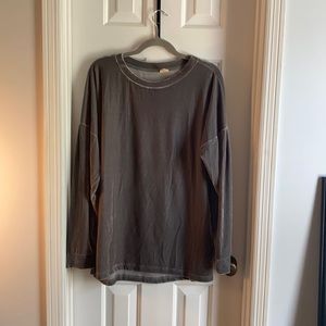 Gray Velvet Sweatshirt